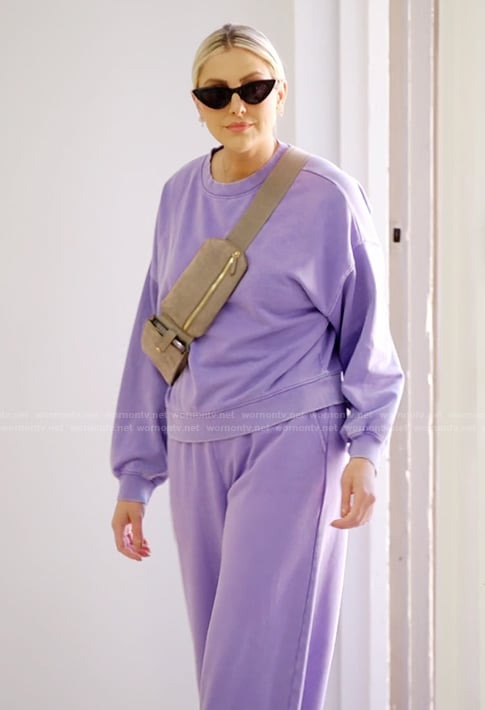 Gina's purple sweatshirt and sweatpants on The Real Housewives of Orange County