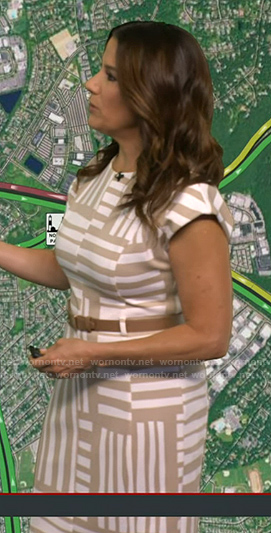 Heather's geometric print belted dress on Good Morning America
