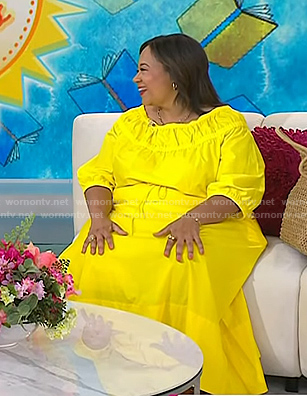 Jasmine Guillory's yellow top and skirt on Today