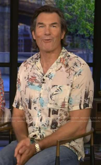 Jerry O'Connell's printed shirt on Live with Kelly and Mark