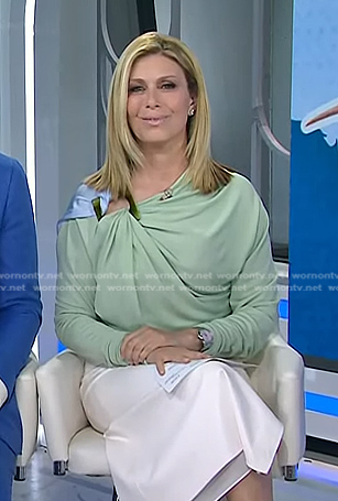 Jill's green draped asymmetric top on Today