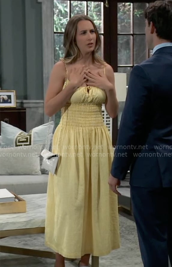 Josslyn's yellow midi dress on General Hospital