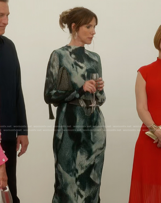 Joy's abstract print dress on And Just Like That