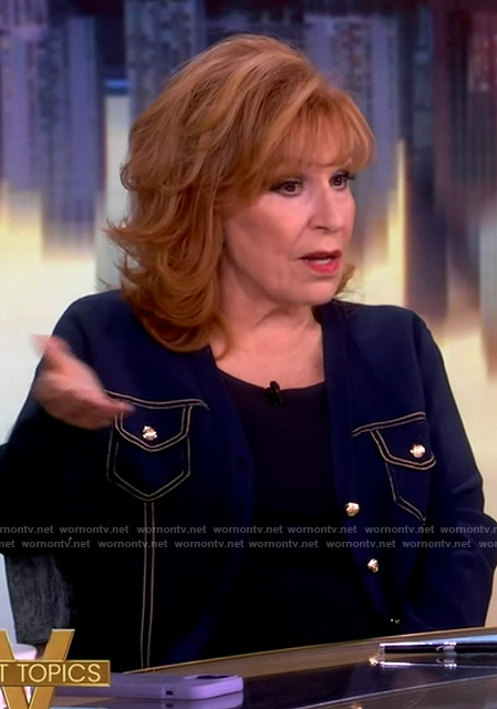Joy's contrast stitch cardigan on The View
