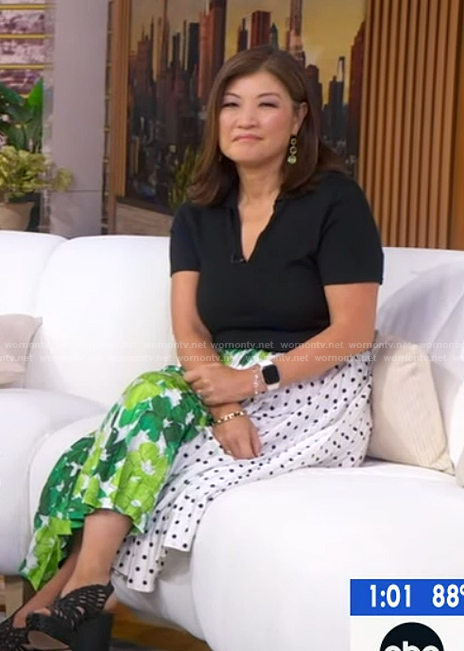 Juju's mixed print skirt on Good Morning America