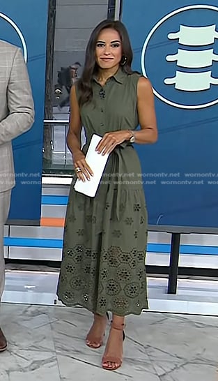 Kaylee's army green eyelet dress on Today
