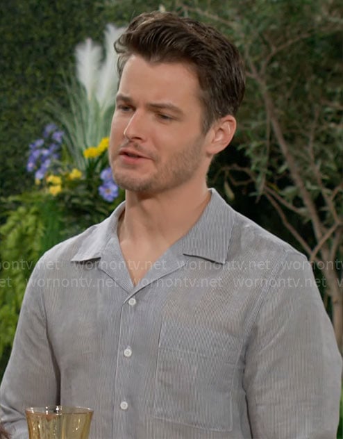 Kyle's striped button down shirt on The Young and the Restless