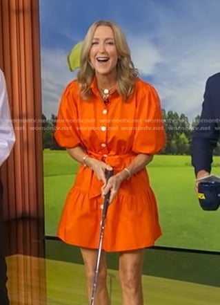 Lara's orange mini shirtdress on Good Morning America