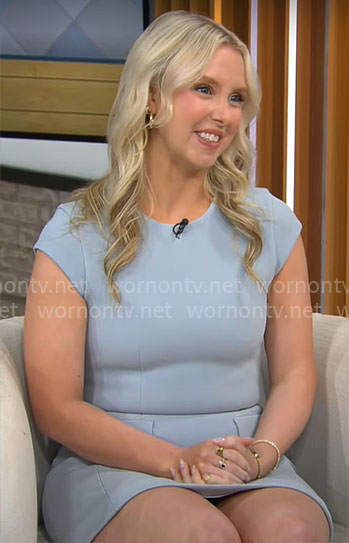 Leigha Stepp Tingle's blue cap-sleeve dress on CBS Mornings