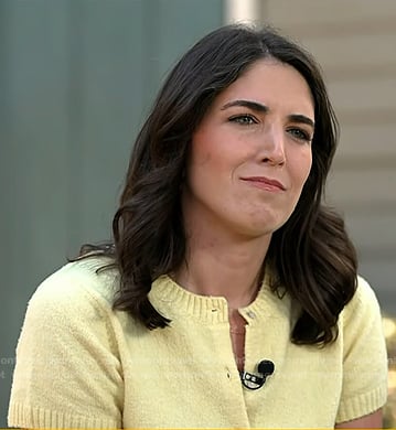 Liz's yellow short sleeve cardigan on Today