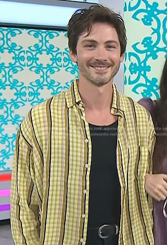 Logan Lerman's yellow plaid shirt on Today