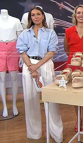 Melissa Garcia's but button down shirt on Today