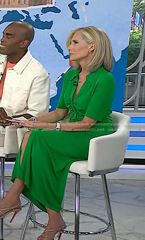 Misty Belles's green ruched dress on Today