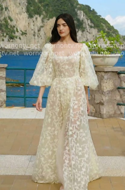 Model's yellow gown on The Bold and the Beautiful
