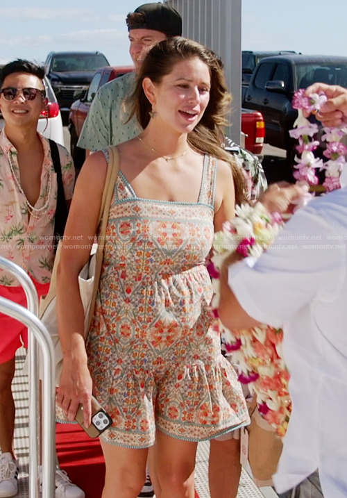 Nia's printed square neck mini dress on The Valley