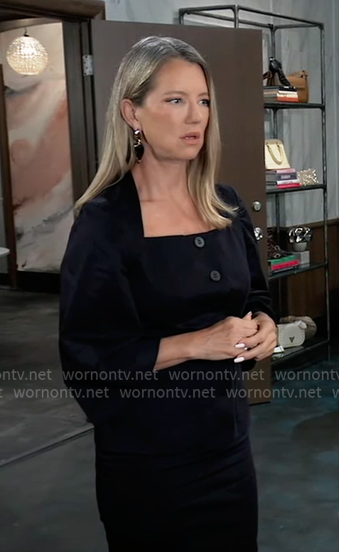 Nina's square-neckline jacket on General Hospital