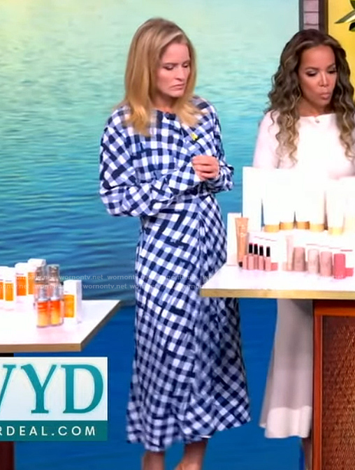 Sara's blue gingham check dress on The View