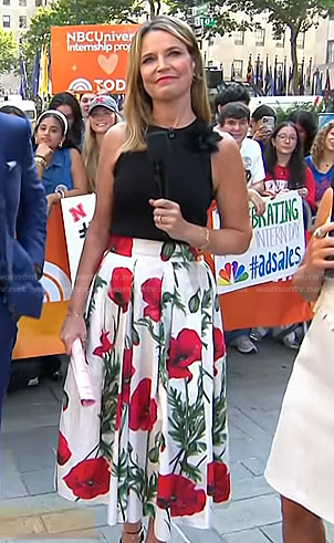 Savannah's black tank and floral skirt on Today