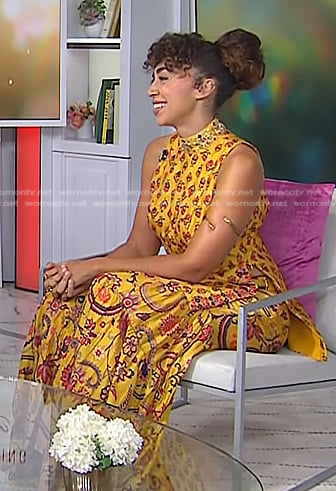Shan Boodram's yellow print top and pants on Today