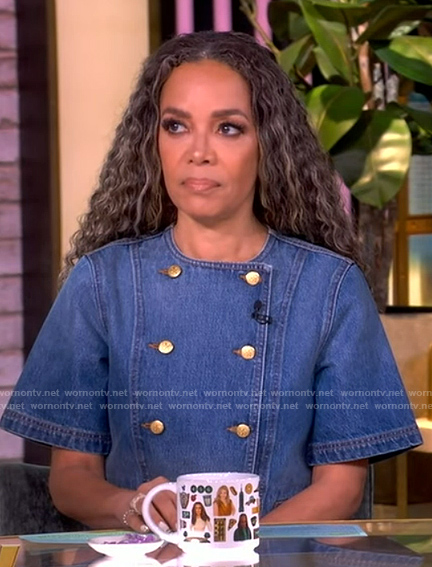 Sunny's double breasted denim jacket on The View