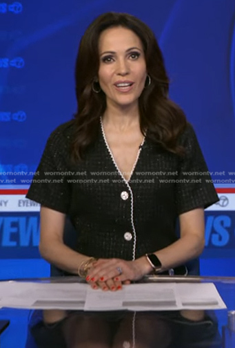 Tanya Rivero's black tweed dress on Good Morning America