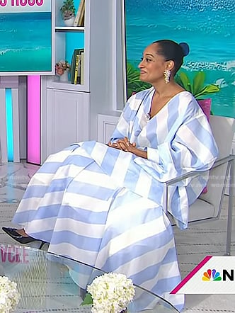 Tracee Ellis Ross's blue stripe top and skirt on Today