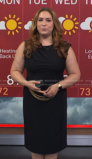 Violeta's black chain belt dress on NBC News Daily