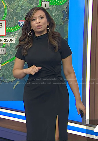 Adelle's black slit dress on Today