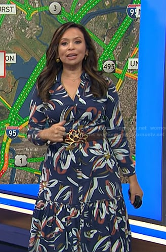Adelle's navy floral dress on Today
