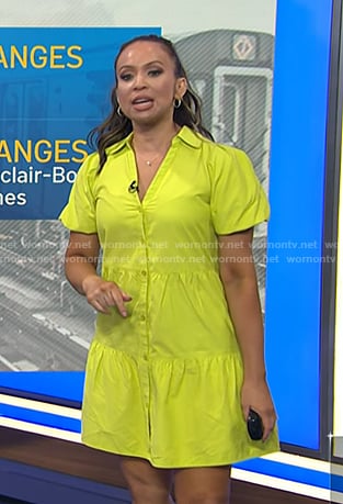 Adelle's neon yellow shirtdress on Today