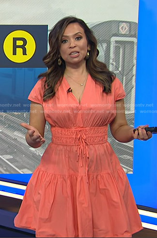 Adelle's pink tie waist mini dress on Today