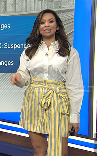 Adelle's yellow striped skirt on Today