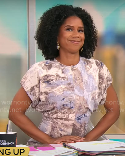 Adriana Diaz's printed dress on CBS Mornings