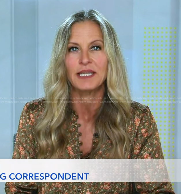 Becky Worley's green floral print top on Good Morning America
