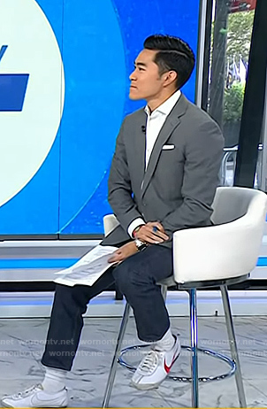 Brian Cheung's white and red shoes on Today