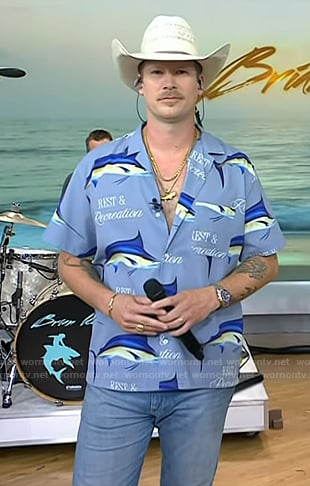 Brian Kelley's blue fish print shirt on Today