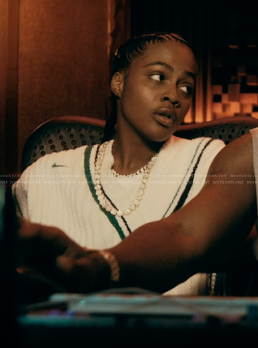 Brittany's knitted vest on The Chi