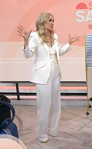 Chassie's white vest, blazer and pants on Today