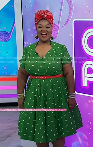 Cheryl Porter's green polka dot dress on Today