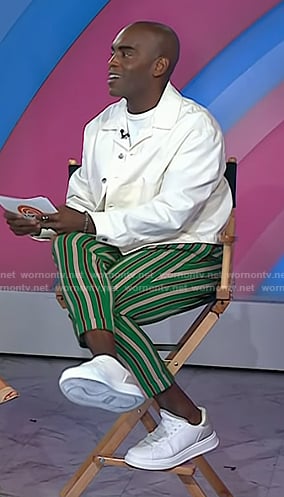 Chris Witherspoon's green stripe pants on Today
