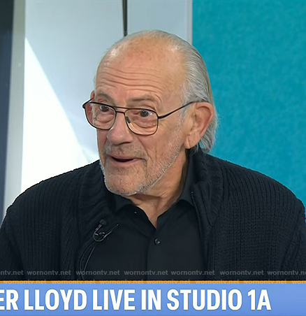 Christopher Lloyd's navy zip sweater and leather sneakers on Today