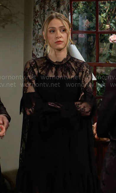 Claire's black lace dress on The Young and the Restless