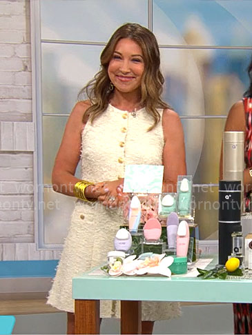 Courtney Cason's white tweed dress on CBS Mornings