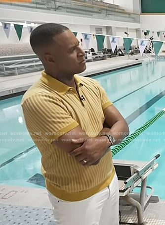 Craig Melvin's yellow striped polo on Today
