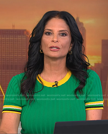 Darlene's green ribbed top on Today