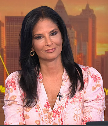 Darlene's pink floral v-neck dress on Today