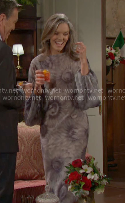Diane's sunflower print dress on The Young and the Restless
