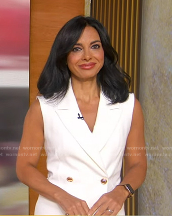Dr. Tara Narula's white sleeveless blazer dress on Good Morning America