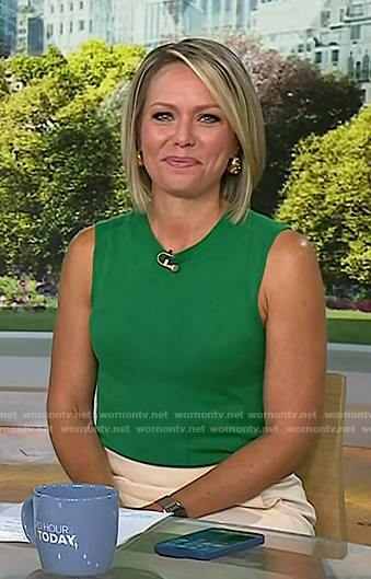 Dylan's green sleeveless knit top on Today