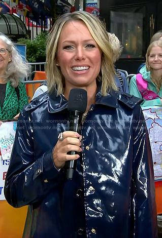 Dylan's navy rain coat on Today